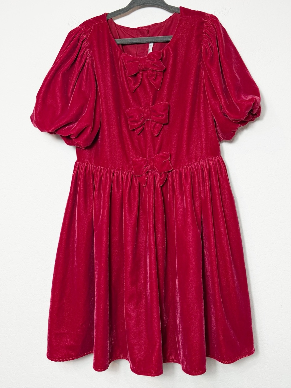 Janie and Jack The Velvet Bow Red Dress Girls Size 7 Pre-owned Holiday